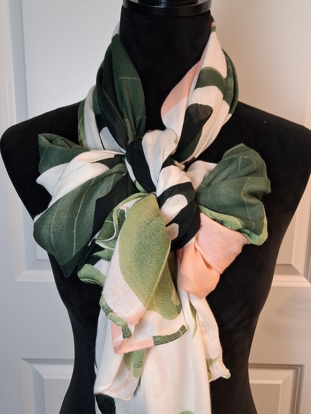 Virginia Wolf Multi Wear Scarf Wrap Sarong Philodendron & Datura Pattern